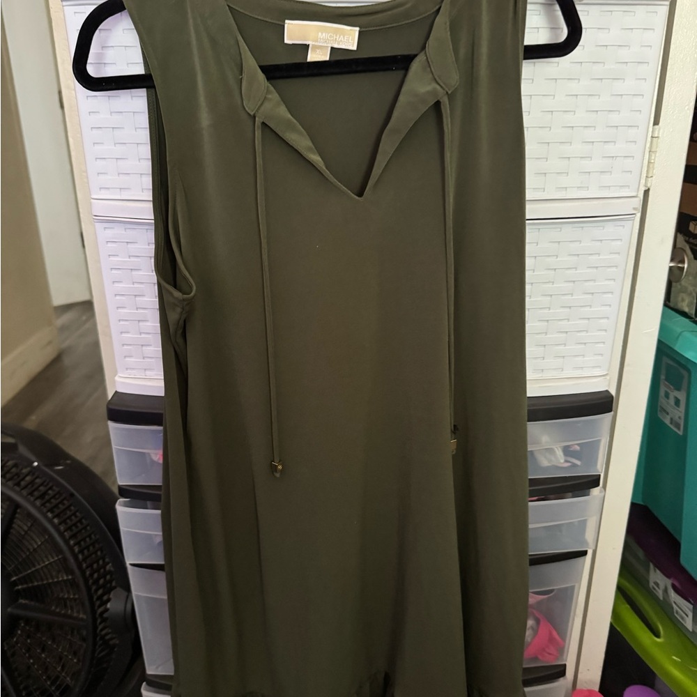 Michael Kors Dark Green Sleeveless Top